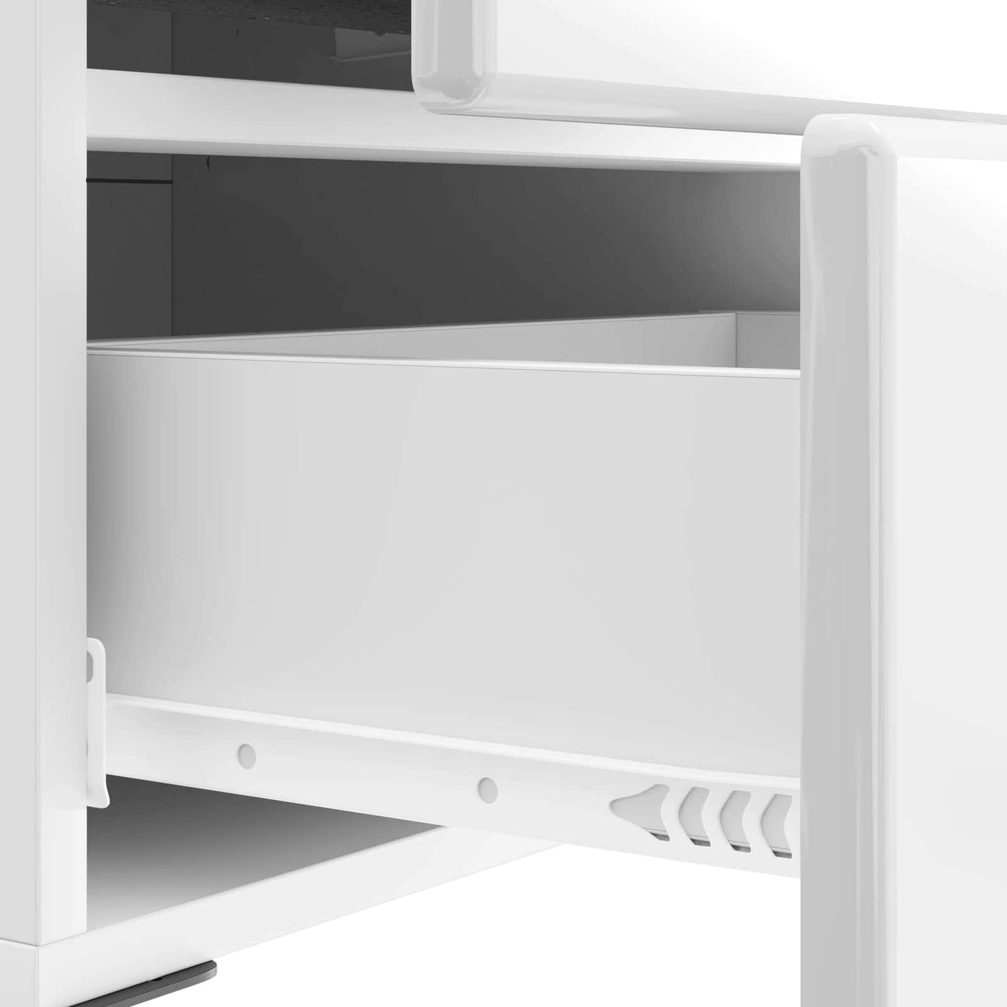 Nattduksbord Vit högglans 43 x 34,5 x 47,5 cm Konstruerat trä