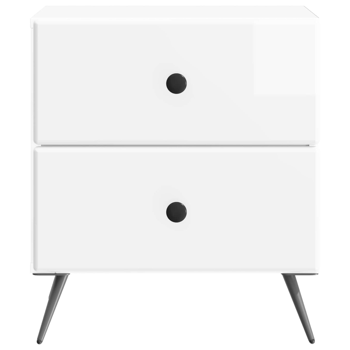 Nattduksbord Vit högglans 43 x 34,5 x 47,5 cm Konstruerat trä