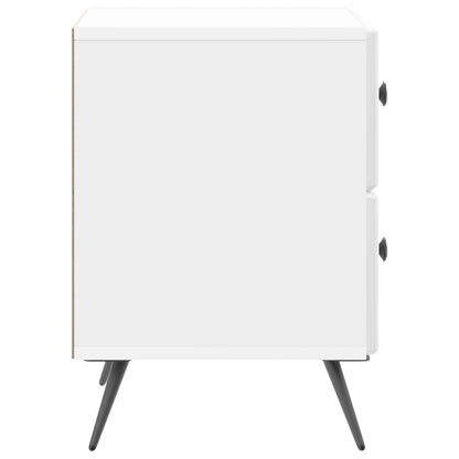 Nattduksbord Vit högglans 43 x 34,5 x 47,5 cm Konstruerat trä