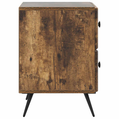 Nattduksbord 2 pcs Rökt ek 43 x 34,5 x 47,5 cm Konstruerat trä