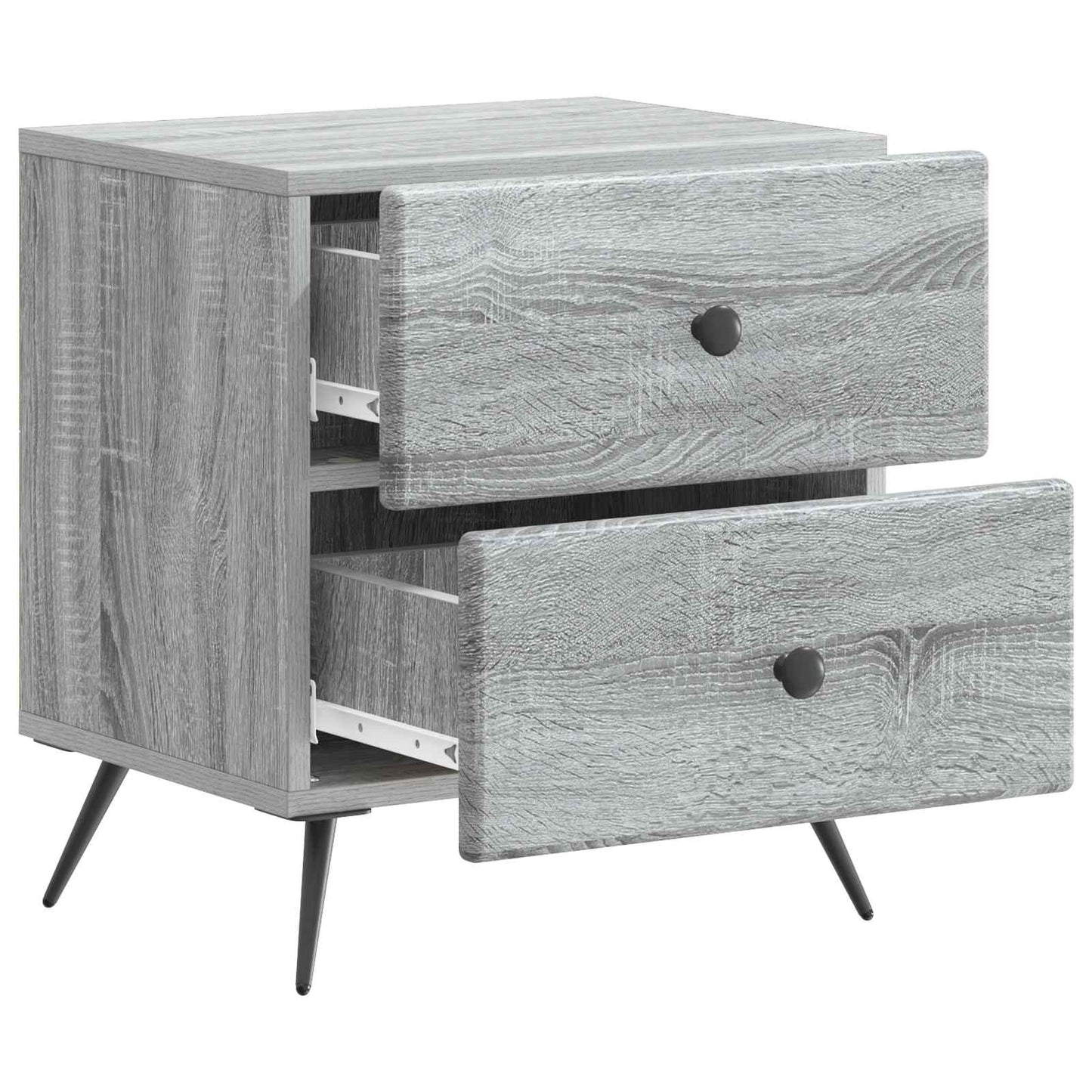 Nattduksbord med låda 2 pcs Grå sonoma-ek 43 x 34,5 x 47,5 cm