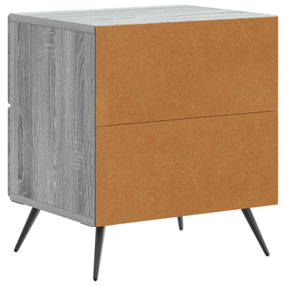 Nattduksbord med låda 2 pcs Grå sonoma-ek 43 x 34,5 x 47,5 cm