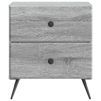 Nattduksbord med låda 2 pcs Grå sonoma-ek 43 x 34,5 x 47,5 cm