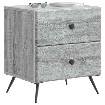 Nattduksbord med låda 2 pcs Grå sonoma-ek 43 x 34,5 x 47,5 cm