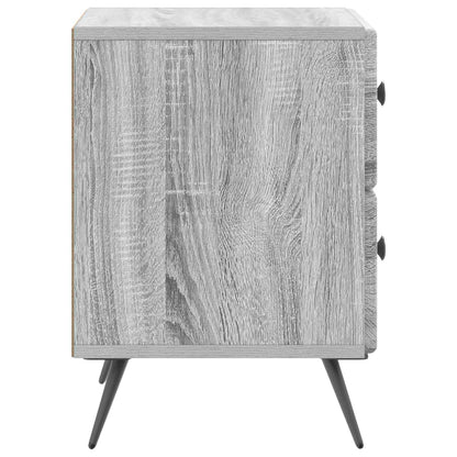 Nattduksbord med låda 2 pcs Grå sonoma-ek 43 x 34,5 x 47,5 cm