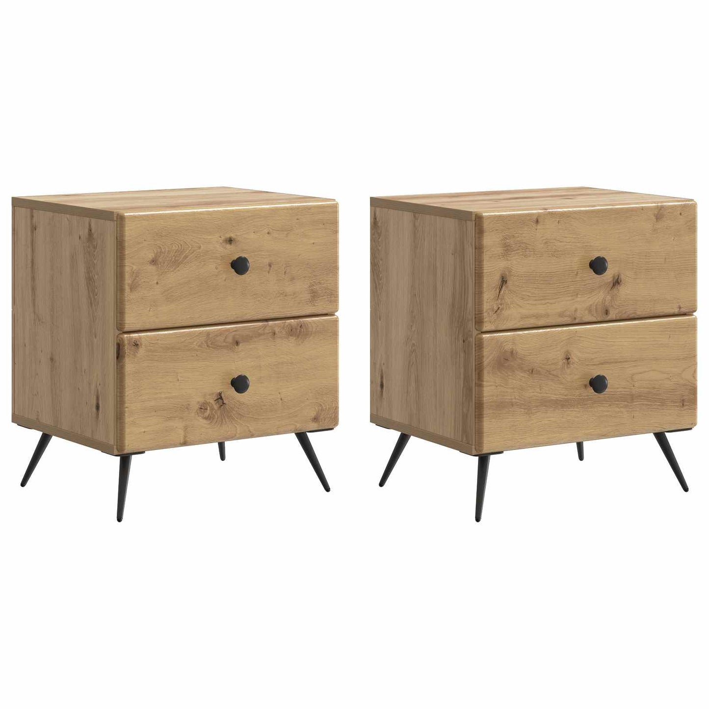 Nattduksbord med låda 2 pcs Artisan-ek 43 x 34,5 x 47,5 cm