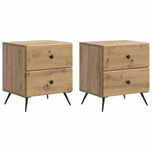 Nattduksbord med låda 2 pcs Artisan-ek 43 x 34,5 x 47,5 cm