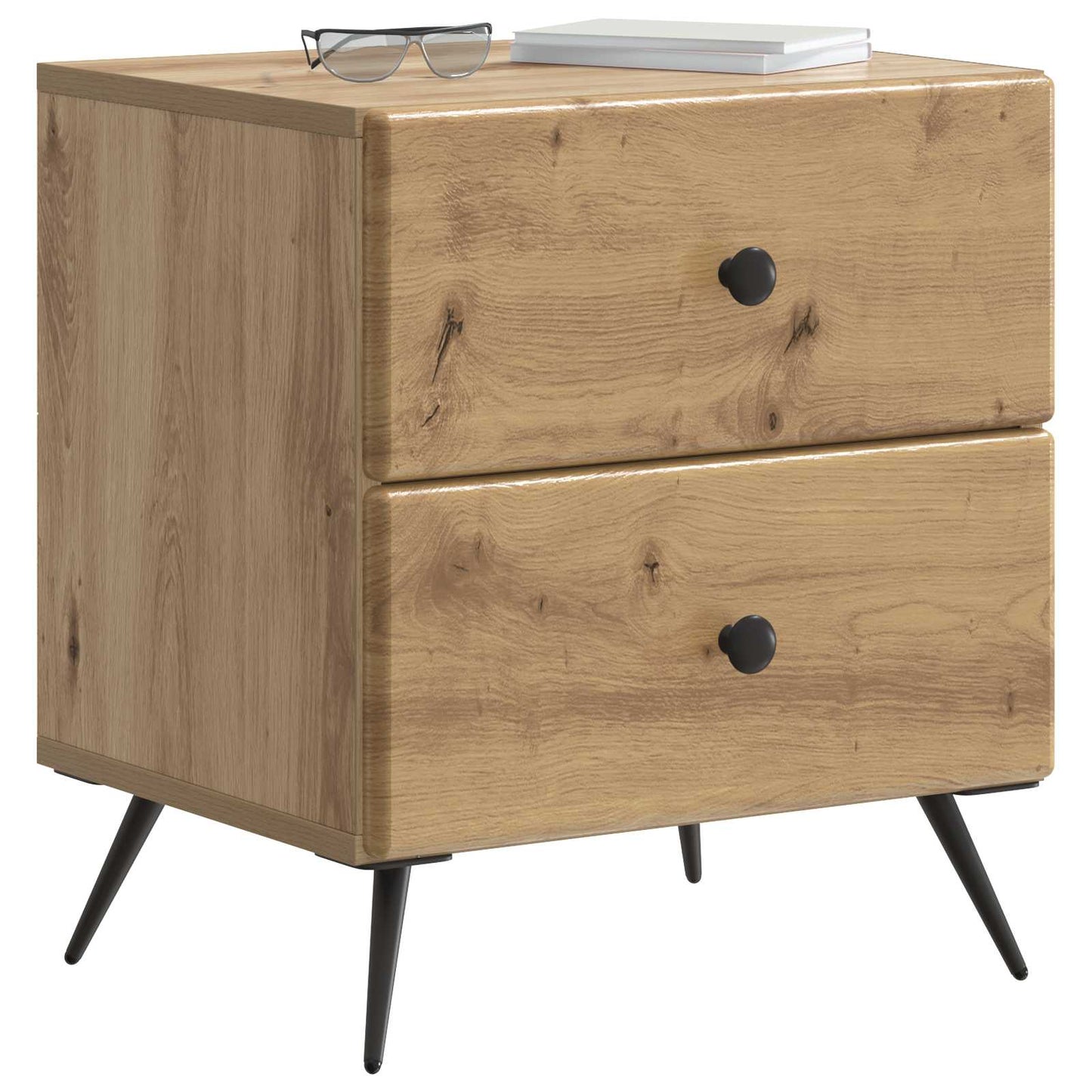 Nattduksbord med låda 2 pcs Artisan-ek 43 x 34,5 x 47,5 cm