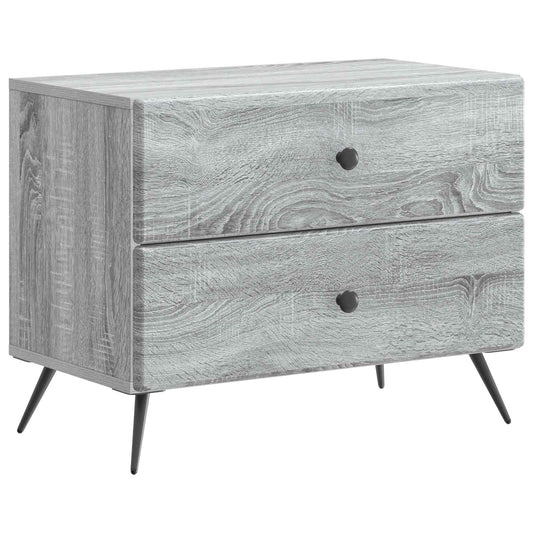 Nattduksbord Grå sonoma-ek 62 x 34,5 x 47,5 cm Konstruerat trä