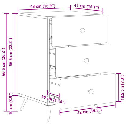 Nattduksbord Vit högglans 43 x 41 x 66,5 cm Konstruerat trä