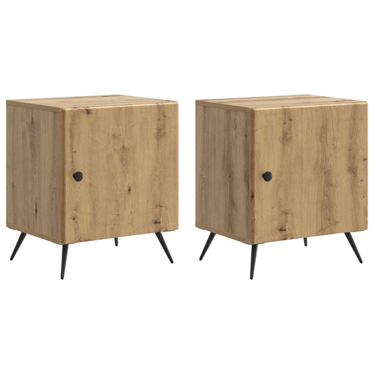 Nattduksbord 2 pcs Artisan-ek 43 x 34,5 x 50 cm Konstruerat trä