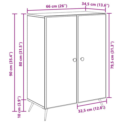 Sideboard Vit högglans 66 x 34,5 x 90 cm Konstruerat trä