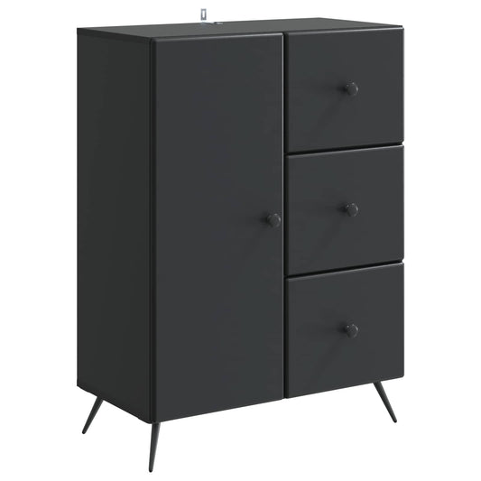 Sideboard med låda Svart 66 x 34,5 x 90 cm Konstruerat trä