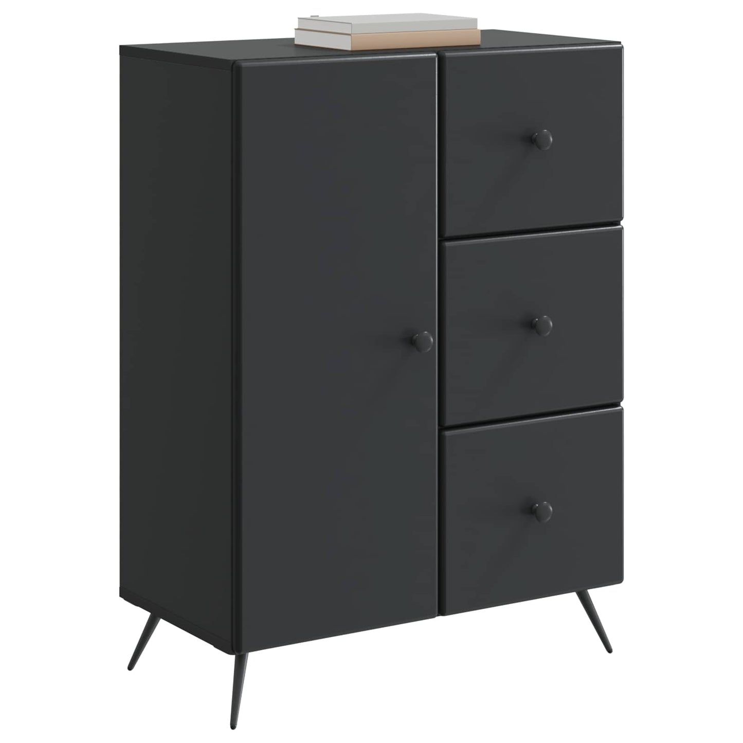 Sideboard med låda Svart 66 x 34,5 x 90 cm Konstruerat trä