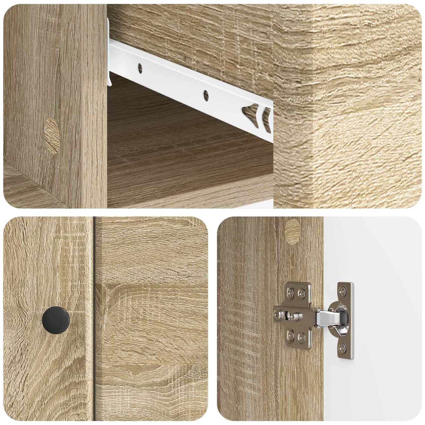 Sideboard med låda Sonoma-ek 66 x 34,5 x 90 cm Konstruerat trä
