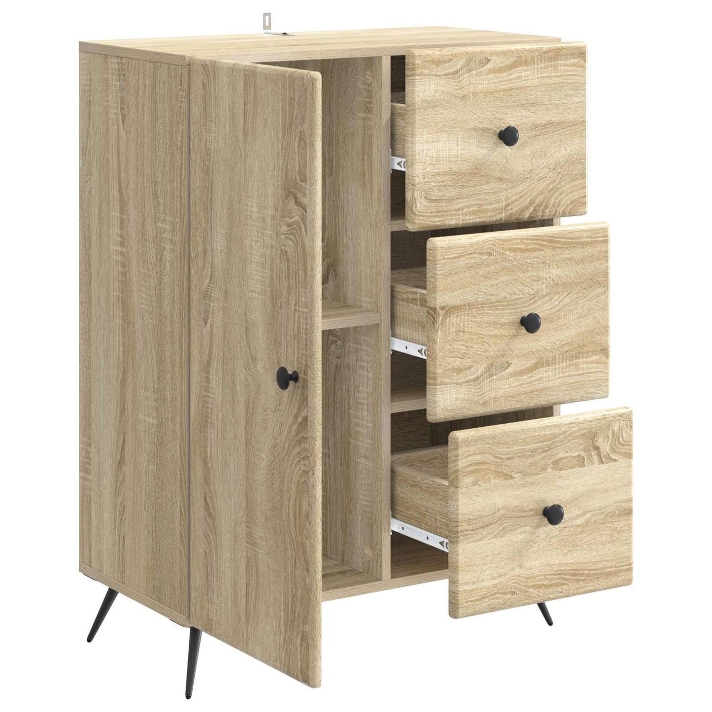 Sideboard med låda Sonoma-ek 66 x 34,5 x 90 cm Konstruerat trä