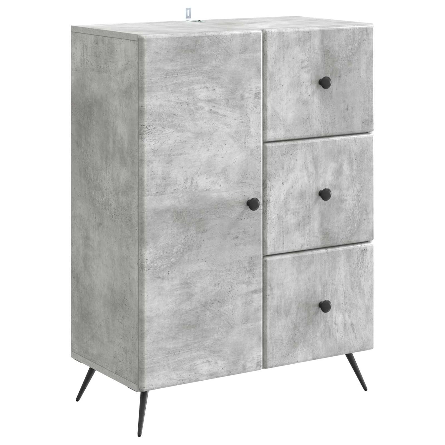 Sideboard med låda Betonggrå 66 x 34,5 x 90 cm Konstruerat trä