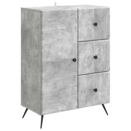 Sideboard med låda Betonggrå 66 x 34,5 x 90 cm Konstruerat trä