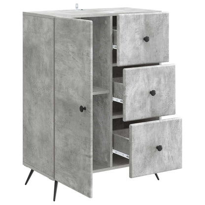 Sideboard med låda Betonggrå 66 x 34,5 x 90 cm Konstruerat trä