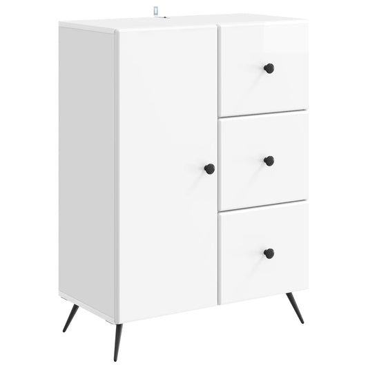 Sideboard Vit högglans 66 x 34,5 x 90 cm Konstruerat trä