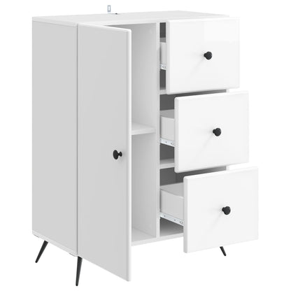 Sideboard Vit högglans 66 x 34,5 x 90 cm Konstruerat trä