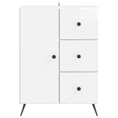 Sideboard Vit högglans 66 x 34,5 x 90 cm Konstruerat trä
