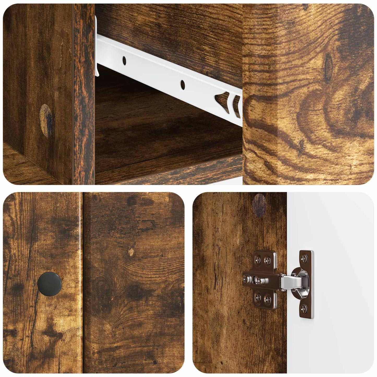 Sideboard med låda Rökt ek 66 x 34,5 x 90 cm Konstruerat trä