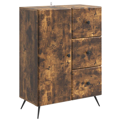 Sideboard med låda Rökt ek 66 x 34,5 x 90 cm Konstruerat trä