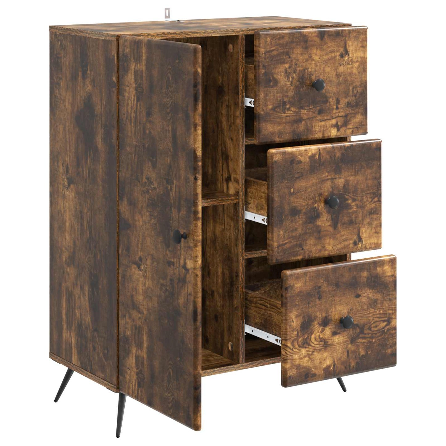 Sideboard med låda Rökt ek 66 x 34,5 x 90 cm Konstruerat trä