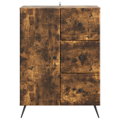 Sideboard med låda Rökt ek 66 x 34,5 x 90 cm Konstruerat trä