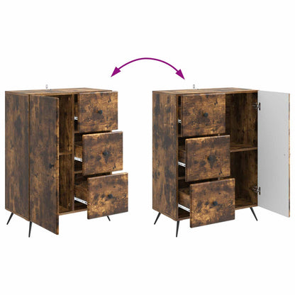 Sideboard med låda Rökt ek 66 x 34,5 x 90 cm Konstruerat trä
