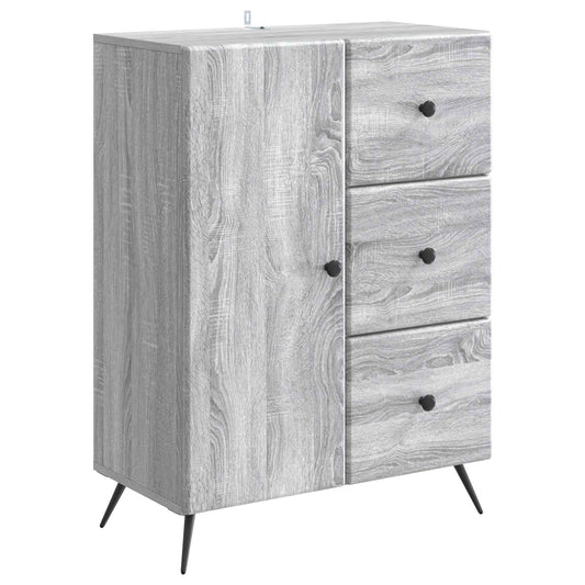 Sideboard Grå sonoma-ek 66 x 34,5 x 90 cm Konstruerat trä