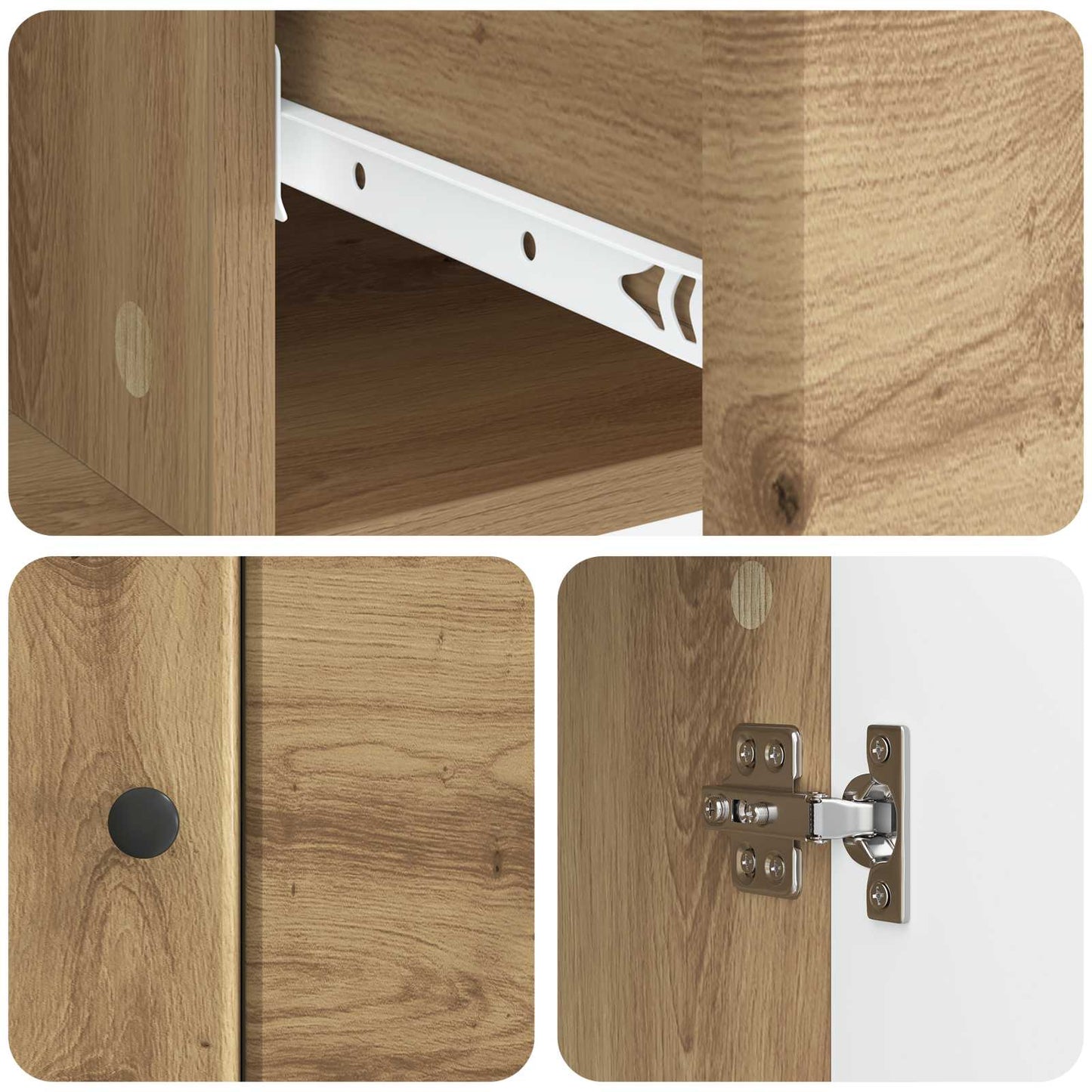 Sideboard med låda Artisan-ek 66 x 34,5 x 90 cm Konstruerat trä