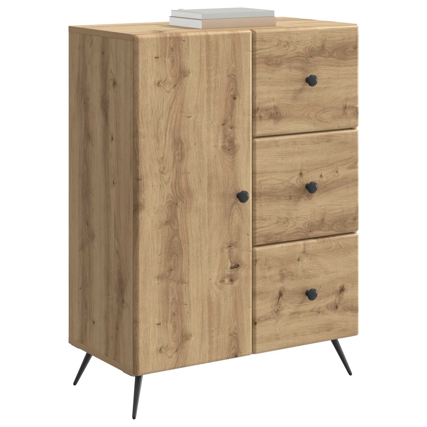 Sideboard med låda Artisan-ek 66 x 34,5 x 90 cm Konstruerat trä