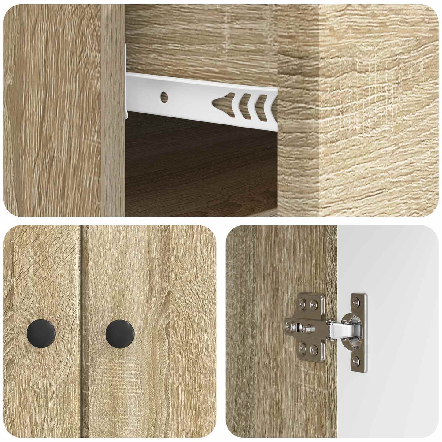 Sideboard med låda Sonoma-ek 66 x 34,5 x 90 cm Konstruerat trä