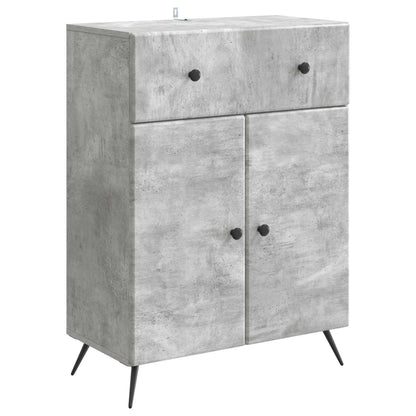 Sideboard med låda Betonggrå 66 x 34,5 x 90 cm Konstruerat trä