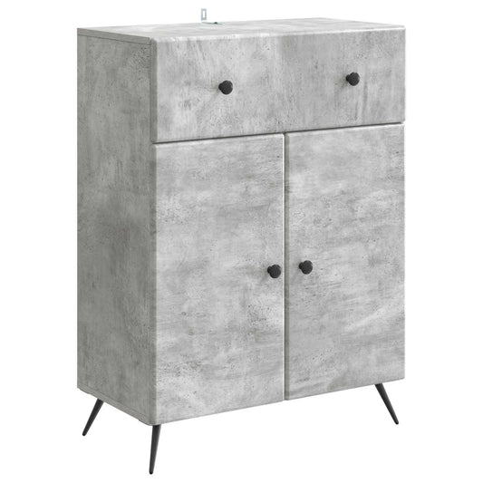 Sideboard med låda Betonggrå 66 x 34,5 x 90 cm Konstruerat trä