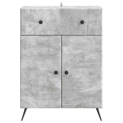 Sideboard med låda Betonggrå 66 x 34,5 x 90 cm Konstruerat trä