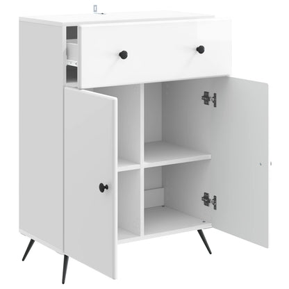 Sideboard Vit högglans 66 x 34,5 x 90 cm Konstruerat trä