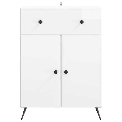Sideboard Vit högglans 66 x 34,5 x 90 cm Konstruerat trä