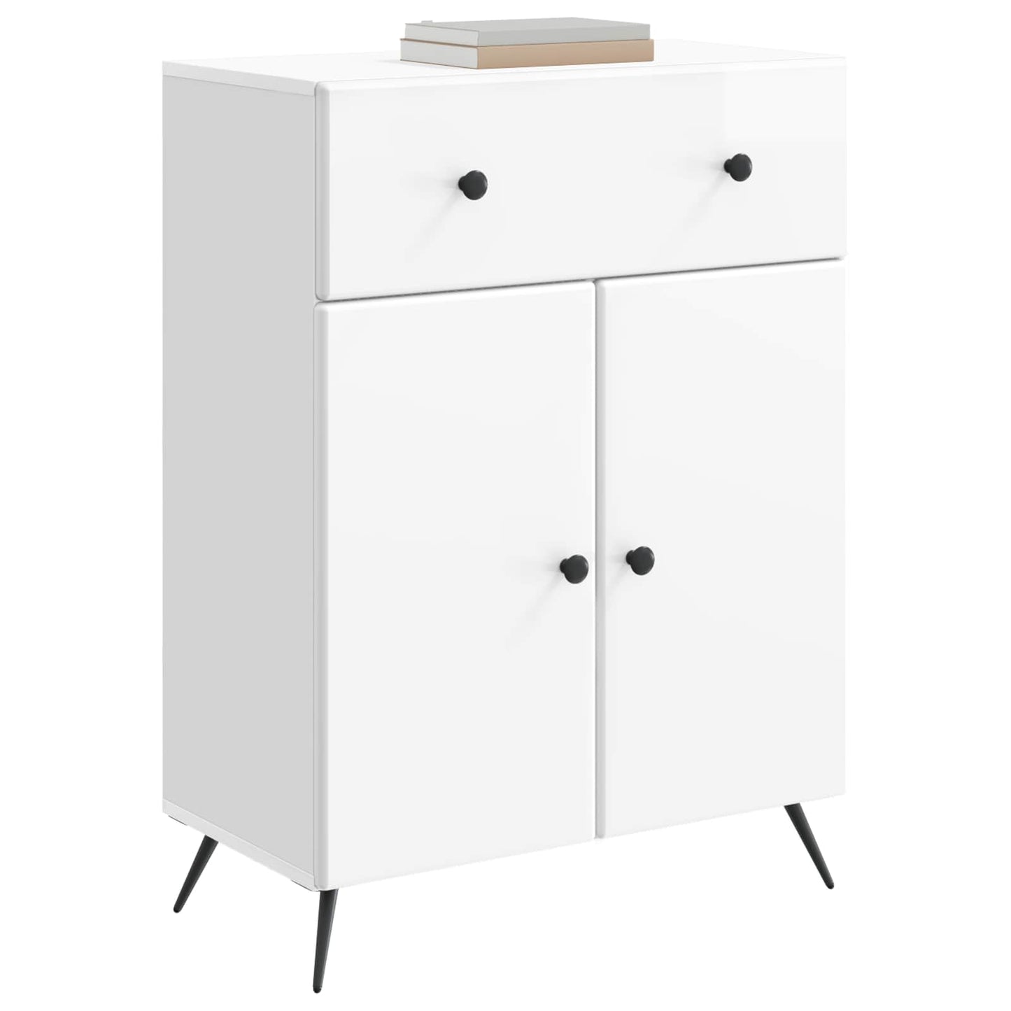 Sideboard Vit högglans 66 x 34,5 x 90 cm Konstruerat trä