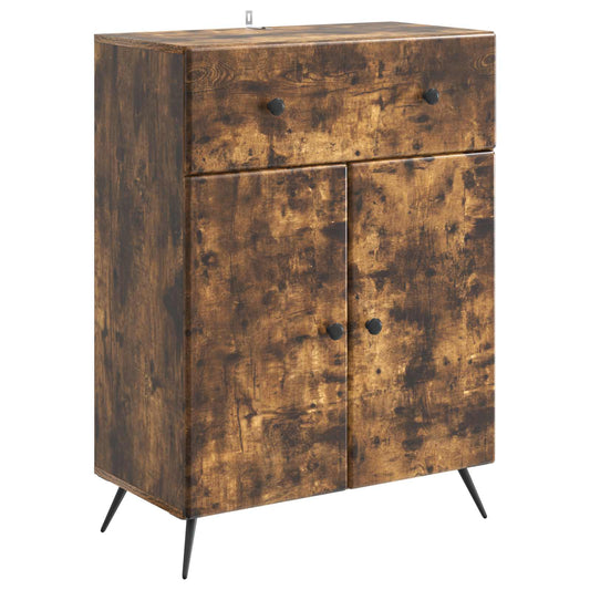 Sideboard med låda Rökt ek 66 x 34,5 x 90 cm Konstruerat trä