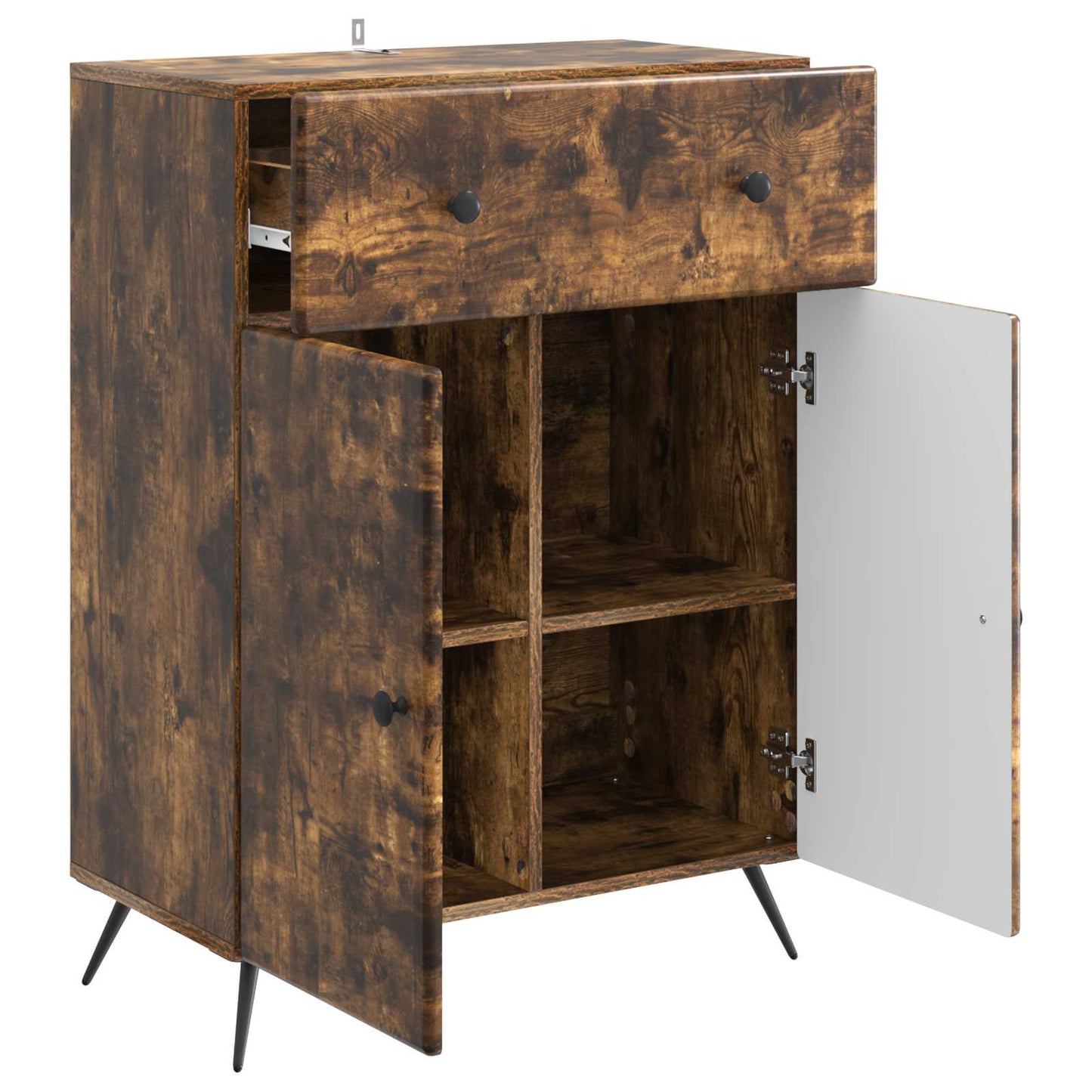 Sideboard med låda Rökt ek 66 x 34,5 x 90 cm Konstruerat trä
