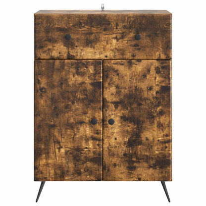 Sideboard med låda Rökt ek 66 x 34,5 x 90 cm Konstruerat trä