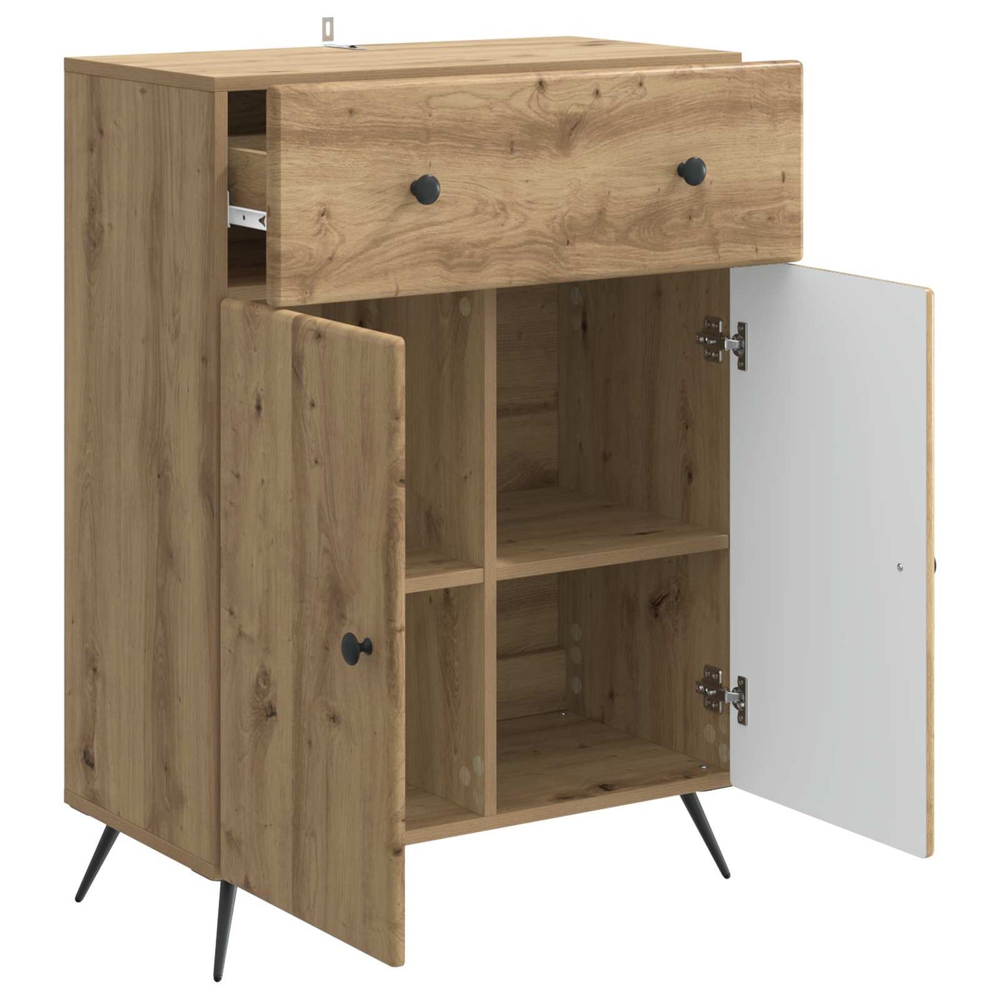 Sideboard med låda Artisan-ek 66 x 34,5 x 90 cm Konstruerat trä
