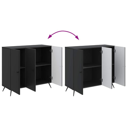 Sideboard Svart 89 x 34,5 x 80 cm Konstruerat trä