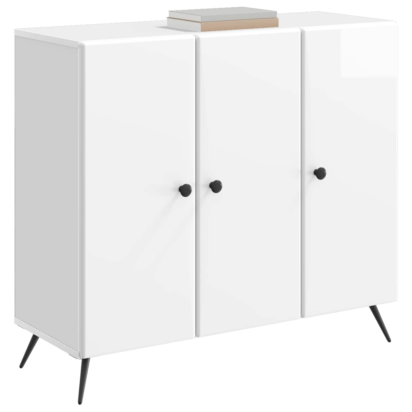 Sideboard Vit högglans 89 x 34,5 x 80 cm Konstruerat trä