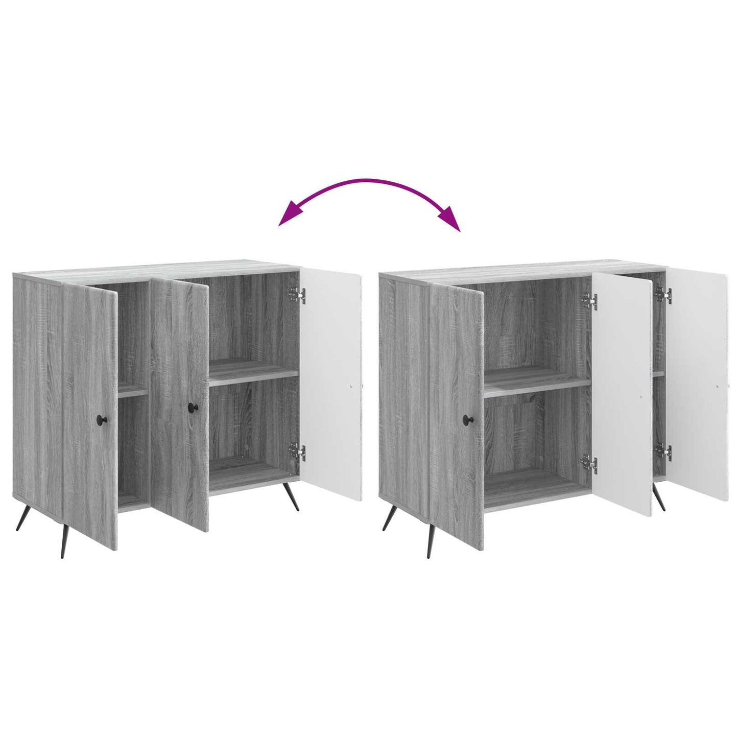 Sideboard Grå sonoma-ek 89 x 34,5 x 80 cm Konstruerat trä
