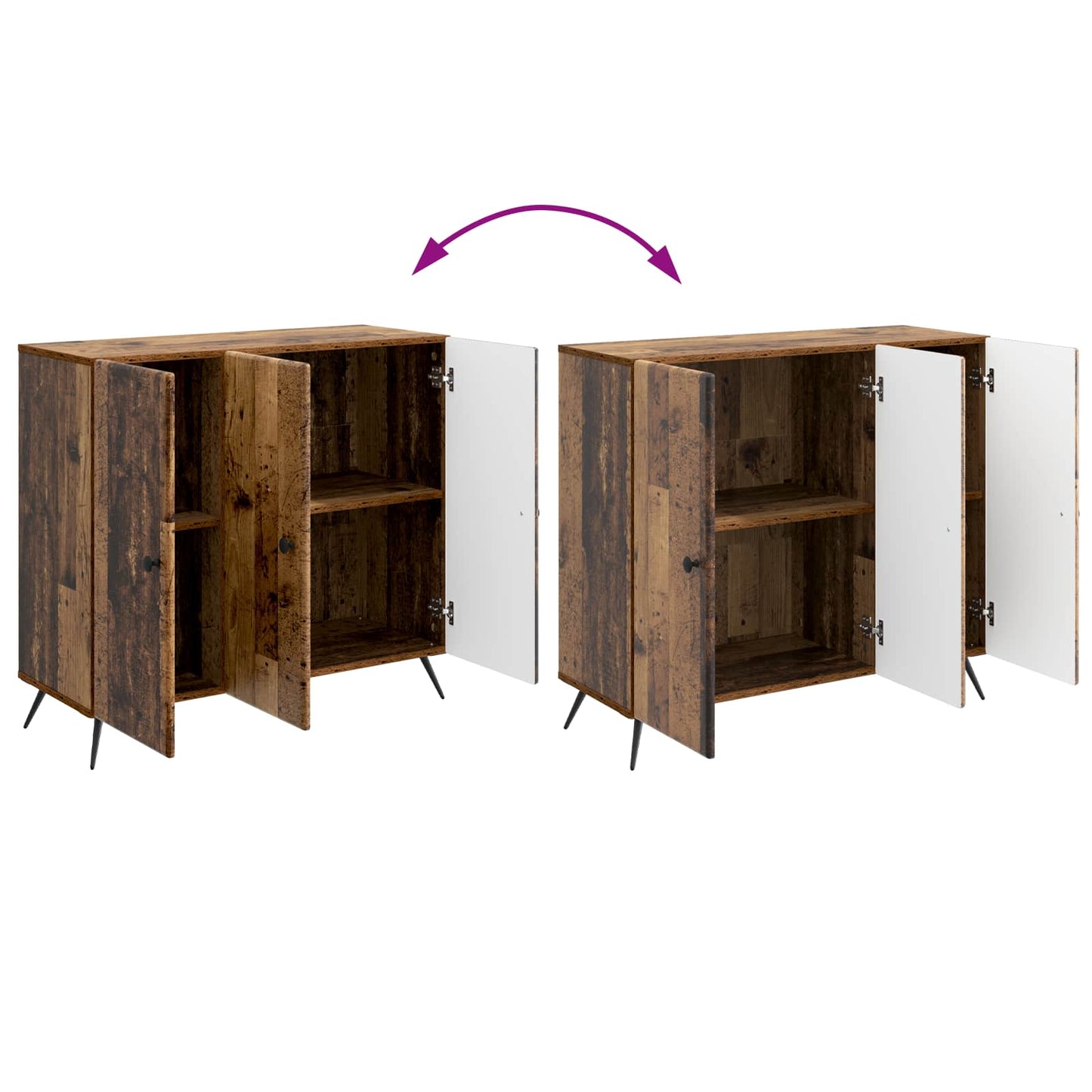 Sideboard Gammalt trä 89 x 34,5 x 80 cm Konstruerat trä