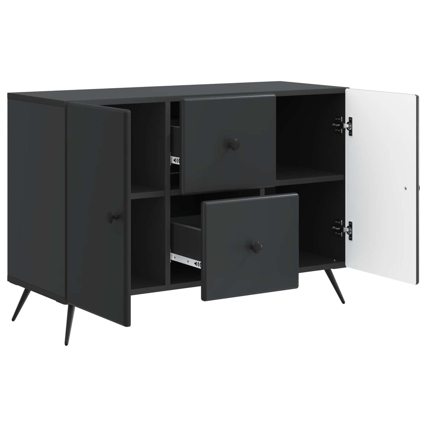 Sideboard med låda Svart 89 x 34,5 x 60 cm Konstruerat trä